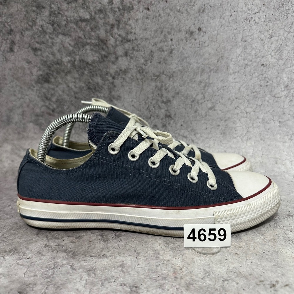 Converse Chuck Taylor All Star Low Top Women 9 Navy Blue Double Tongue